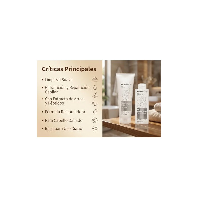 Framesi Morphosis Restructure Duo | Shampoo y Acondicionador 250 ml