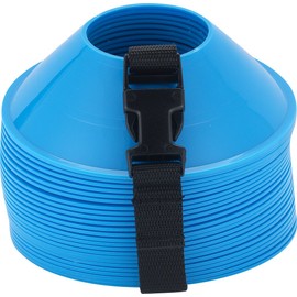 Agility Soccer Mini Disc Cones with Carry Strap, Sports Cones for Drills and Training Football, Basketball, Coaching, Practice Equipment for Kids and Adult (Royal (25 Mini Cones), Mini Cones)