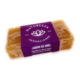 Naturessa Jabón de Miel Artesanal para Rostro y Cuerpo, con Miel de Abeja, Aceite de Oliva, Glicerina y Vitamina E, Ideal para Limpieza Diaria y Cuidado de Piel Seca, Hecho en México