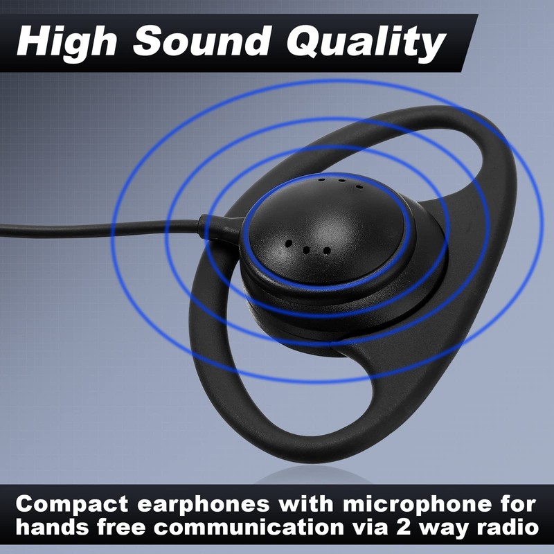 Macarrie 12 Pcs Radio Headset with Mic 2 Pin D