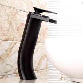 JYMALISA Mixer Tap Waterfall Faucet Elegant Modern Above Counter Bathroom Sink Hot Cold Water Mixer Tap All Copper Toilet Lavatory Washbasin Tap Single Lever Single Hole Bath Sink Faucet