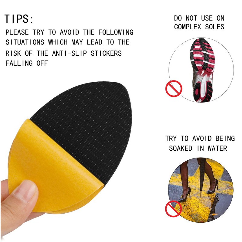Makryn - Almohadillas antideslizantes para zapatos (3 pares), color negro