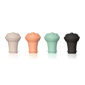 Vacu Vin Set Pompa Vino con Tappi Riutilizzabili - Set 4 Pezzi - Chiusura Ermetica per Bottiglie di Vino