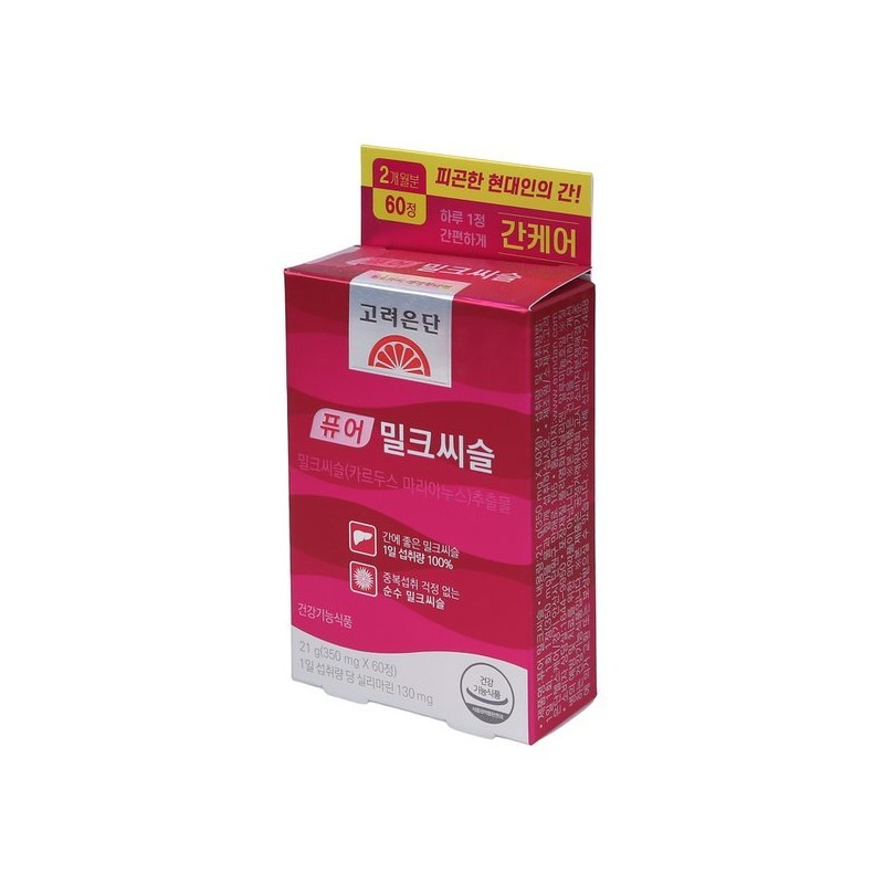 고려은단 퓨어 밀크씨슬(350mgx60정) Korea Eundan Pure Milk Thistle (350mg x