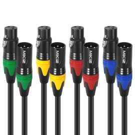 MIKIZ 25ft XLR Cables 4 Packs - Premium Microphone Cables XLR Male to Female Balanced with Color Coded Connector 25 Feet