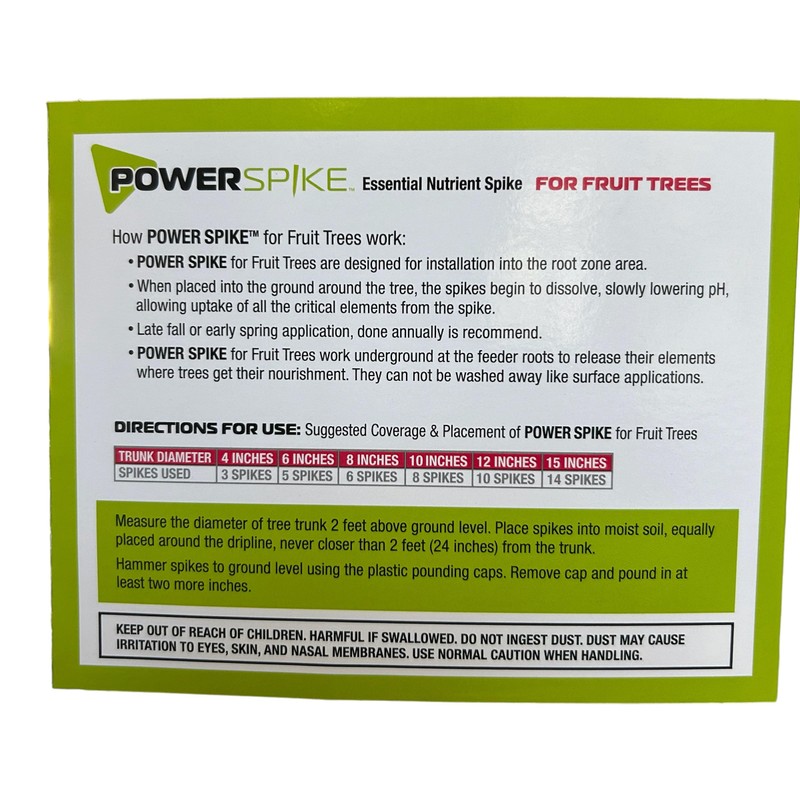 Power Spike for Fruit Trees. Specifically formulated to Effectively Feed