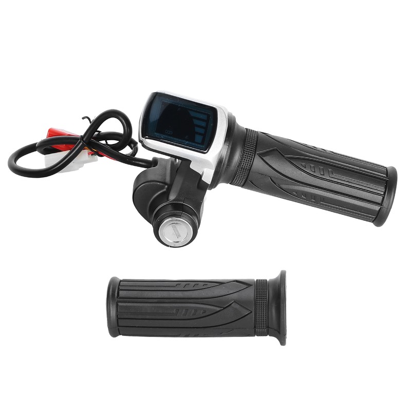 60V LED Digital Meter Electric Bike Scooter Throttle Grip Handlebar