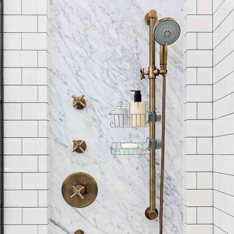 2 Non-Drilling Bathroom Shelves | Stainless Steel Shower Racks |