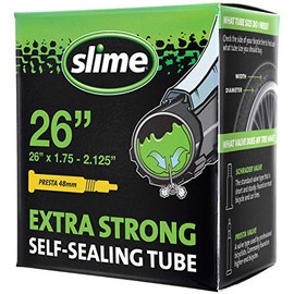 Slime 30084 Bike Inner Tube with Slime Puncture Sealant, Extra Strong, Self Sealing, Prevent and Repair, Presta Valve, 26" x 1.75-2.125"