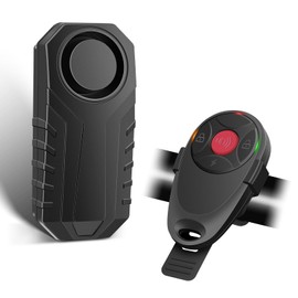 Bike Alarm with Remote, 113dB Bike Alarm, Ebike Alarm with Remote for Motorcycle Moped Scooter IP65 Waterproof Adjustable Volume Sensitivity Universal Remote Strap for All Handlebar Sizes