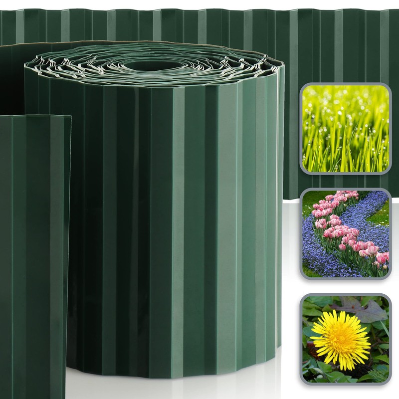 com-four® lawn edging made of plastic - flower bed edging