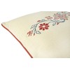 Creative Co-Op Square Floral Cross-Stitch Cotton Piped Trim Pillow, Red