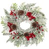 Christmas Wreath, 18 Inch Flocked Snow Wreath with Frosted Branches,