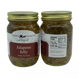 Amish Jalapeno Jelly Non GMO Vegan All Natural - 18 oz - 2 Jars