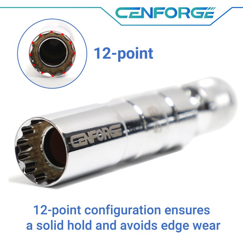 CENFORGE Cenfoge 6-PC Magnetic Swivel Spark Plug Socket Set, Includes