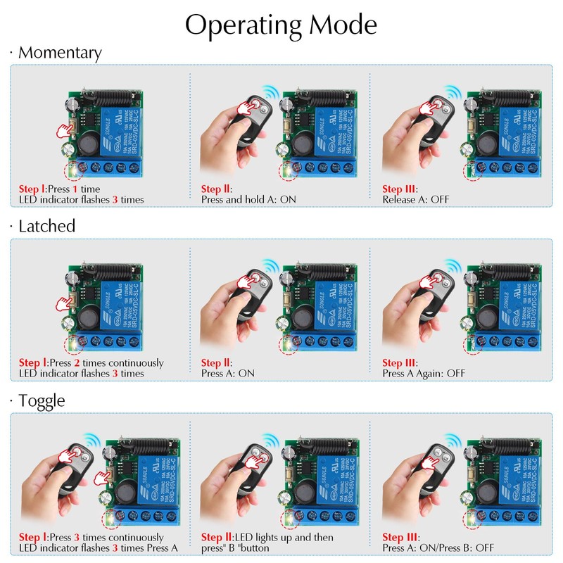 eMylo 433Mhz Universal Wireless Remote Control Switch DC 6V 12V