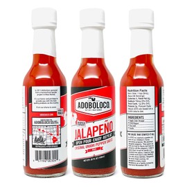 Adoboloco Hot Sauce Jalapeno Sauce - Mild Red Umami Sauce 5oz Hawaiian Fiery Chili Pepper Sautee, Salad Dressing Sauce
