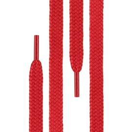 Di Ficchiano Flat Laces for Trainers / Sports Shoes / Very Tear-Resistant / approx. Width 7.0 mm , Length 70 - 200 cm / Polyester / Made in Europe, red