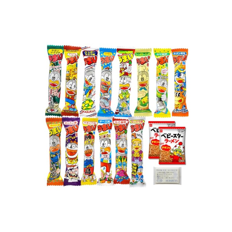 【駄菓子詰合せ】やおきん うまい棒 10種類 ＆ ベビースターラーメン2個 セット