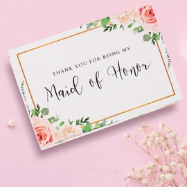 Pop Fizz Designs Maid of Honor Gift Box – Floral Style | Thank You Box for Bridesmaid Proposal or Wedding Party Gift