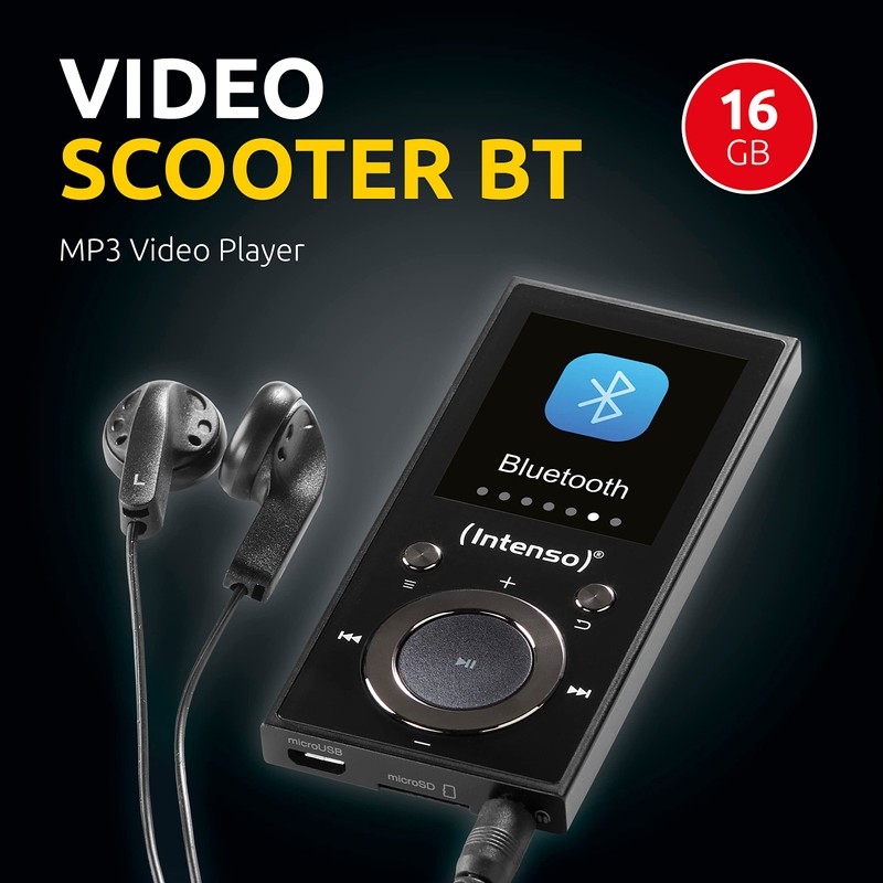Intenso MP3 Player Video Scooter 1,8 Zoll Bluetooth schwarz