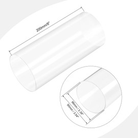 Recogwood 2 x Clear Rigid Round Acrylic Tube 86mm Internal Diameter 90mm OD 200mm Lamp Lantern Water Cooling System