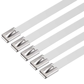 uxcell 35 Inch Stainless Steel Cable Zip Ties 0.5 Inch Width Metal Exhaust Wrap 15pcs