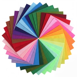 46 Pcs Felt Fabric Sheets, 12 x 12 Inch 46 Colors Felt Pack, 1 mm Thick