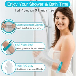 Aifoaliy Waterproof Cast Covers for Shower Arm, Reusable Adult Half Arm Cast Covers for Shower Sleeve Bag Wound Arms, Hands, Elbow, Wrist, Finger [2025 New Upgrade]