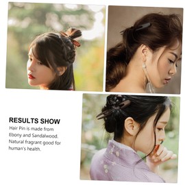 WOONEKY 3pcs Ebony u Shape Hair Pin Stick Women Clip Retro Decorative Hair Pin for Wedding