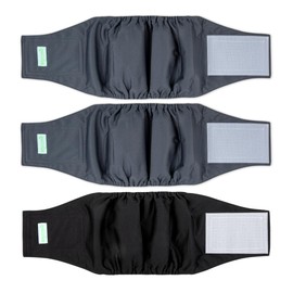 wegreeco Washable Male Dog Belly Band (Stylish Pattern)- Pack of 3 - Washable Male Dog Belly Wrap, Dog Diapers Male (Charcoal, Charcoal, Black, Small)