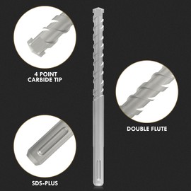 MACXCOIP 12PCS 5/32 Inch SDS Plus Rotary Hammer Drill Bits Set, Masonry Drill Bits for Concrete, Stone, Brick and Block