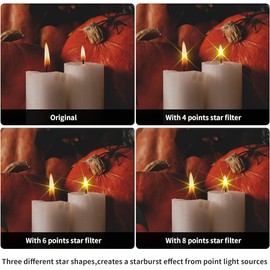 Walking Way 58mm Adjustable Starburst Filter Variable 4,6,8 Points Star Filter Sets Sparkel Filter with 3 Pocket Filter Case for Canon Nikon Sony Olympus DSLR