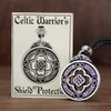 Pewter Celtic Knot Warrior Shield Pendant Necklace