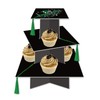 KALEFO Graduation Decorations 2024 Graduation Cap Cupcake Stand with Tassel