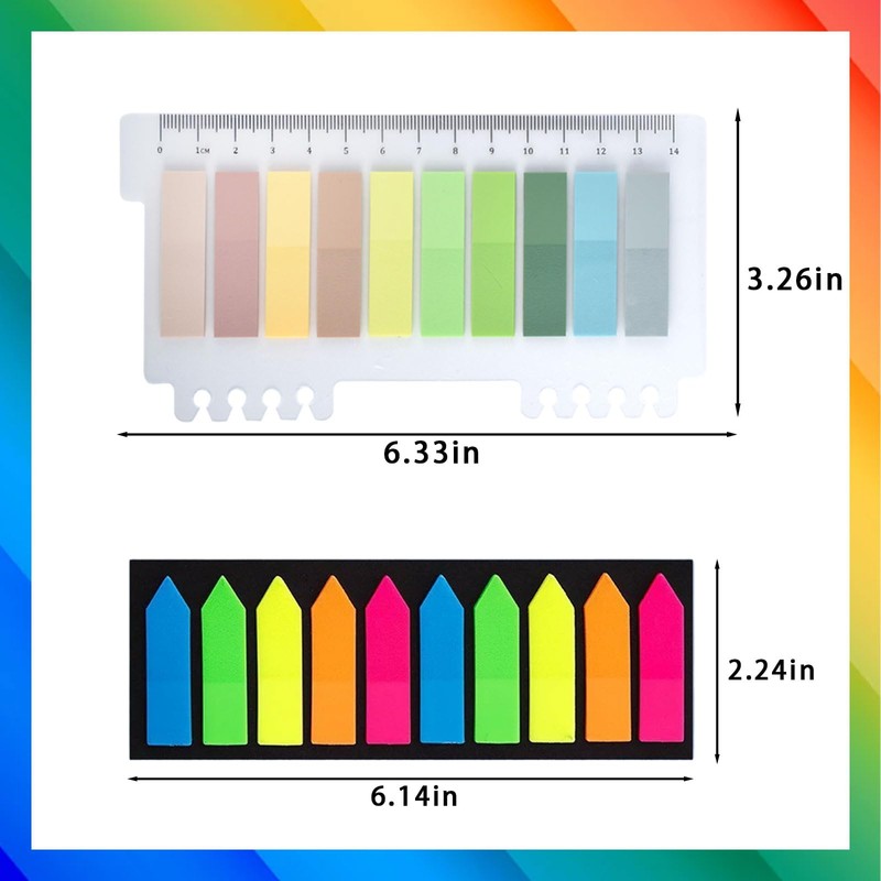 MUNSKT 6 Packs 1200 Pcs Index Tabs, 20 Colour Index