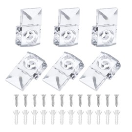 Jiozermi 30 Pcs Glass Window Retainer Clips Kit, Transparent Mirror Fixing Clips Glass Door Holder Cabinet Panel Bracket with Screws for Fixing Glass,B