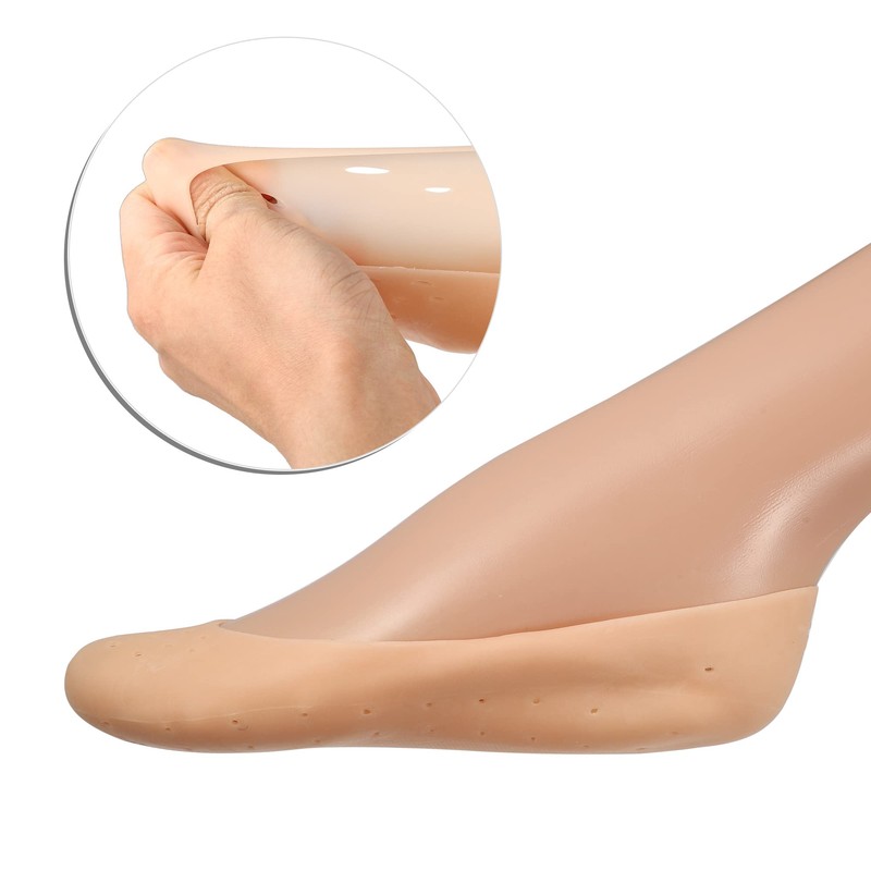 VOCOSTE 保湿ゲルソックス 破裂した足ケアプロテクタ シリコーン ソックス ベージュ Lサイズ 1ペア入り