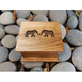 Music box, custom made music box, handmade music box, elephant family, elephants, love elephants, simplycoolgifts