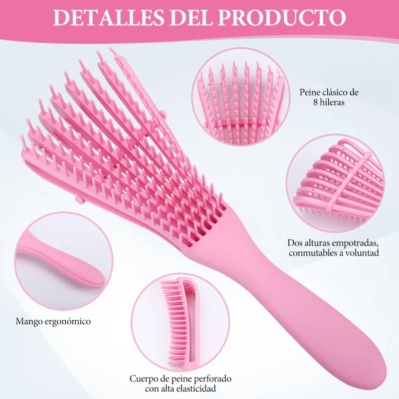 Kit 46pz Peine De Masaje De Cepillo Adecuado Cabello Rizad