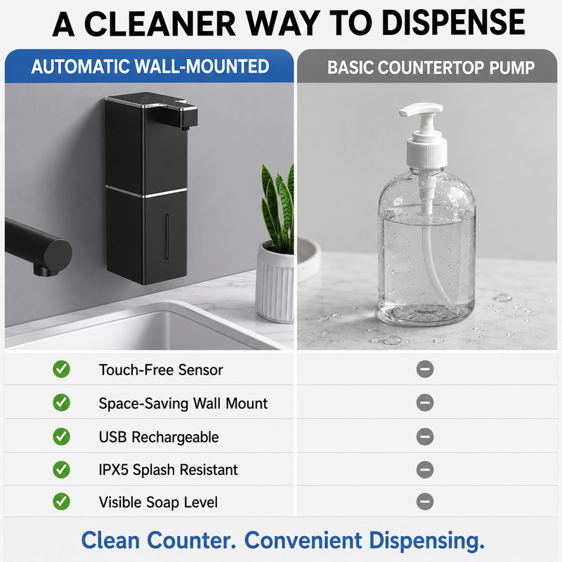 Automatic Soap Dispenser Touchless Wall Mount USB