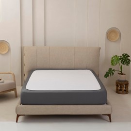 Stretchy Box Spring Cover King Size - Jersey Knit & Stretchy Wrap Around 4 Sides Bed Skirt for Hotel & Home, Wrinkle & Fading Resistant Fits King Size Beds, Dark Grey