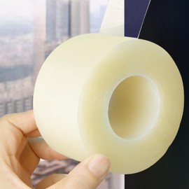 Qoqooice Transparent Window Weather Sealing Tape 2 Inch x 35 Yards Weather Stripping Residue Free Clear Window Draft Isolation Sealing Film Tape for Doors Windows and Shower Glass Gaps