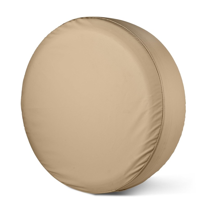 Spare Tire Cover, Beige Wheel Cover Waterproof PVC Leather Dust-Proof