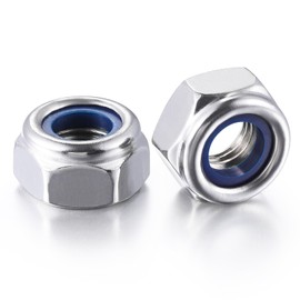 Wensilon(100pcs) M4 Self Clinching Nuts 304 Stainless Steel Self-Lock Nylon Inserted Hex Lock Nuts