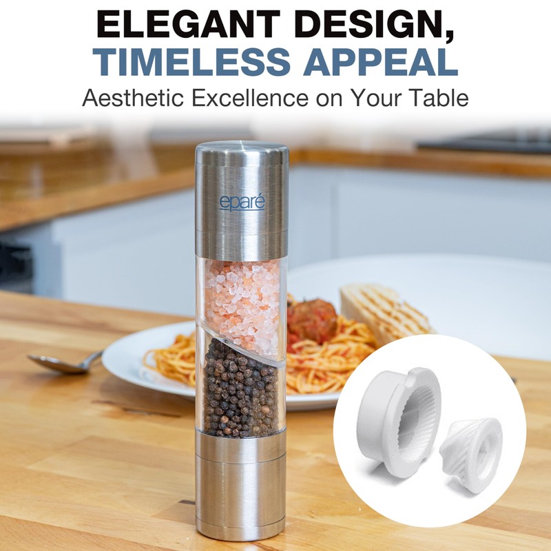 Dual Salt & Pepper Grinder - Manual Combo Mill Grinders