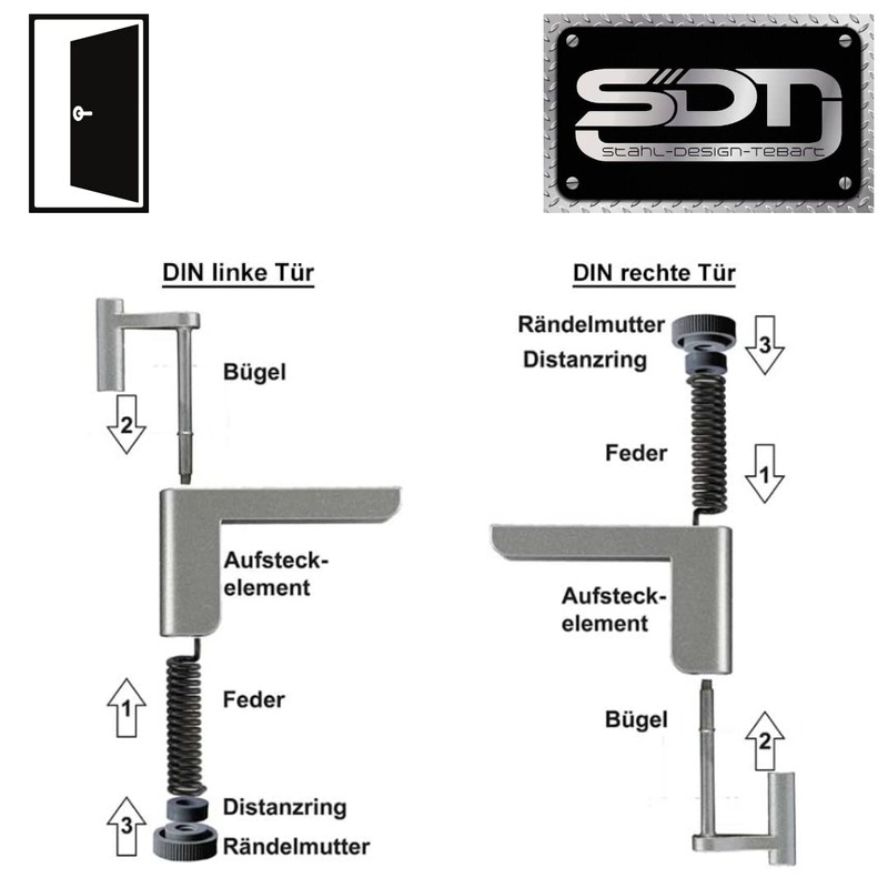 ClipClose Door Closer / Mini Door Closer in Silver, Easy