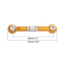 MECCANIXITY 4 Pcs Steering Servo Turnbuckle Rod RC Aluminum Alloy Linkages for HSP 1/10 94123 On-Road RC Car (Gold Tone, 38mm)
