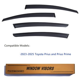 YLSCOO Window Visors Rain Guards fits 2023-2025 Toyota Prius & Prius Prime, Window Wind Deflectors Vent Shades Accessories, Out-Channel, Dark Smoke 4 Pcs, 2024