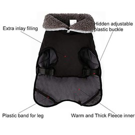 Abrigos para Perros para Clima frío, Chaquetas de Invierno cálidas para Perros, Chaleco Reflectante Estilo Retro Impermeable y Resistente al Viento para Perros (Negro, X-Large)